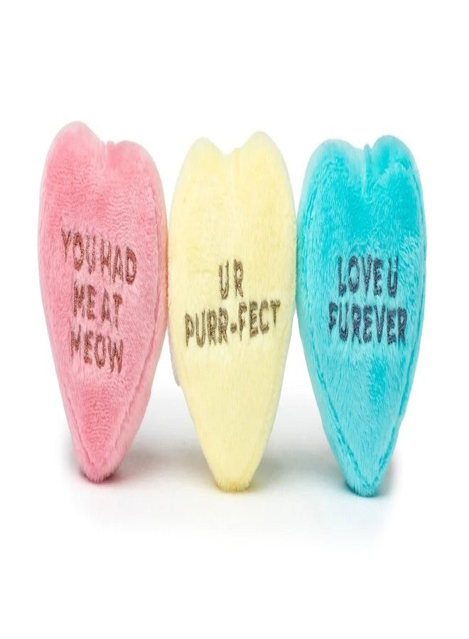 Fuzzyard Crinkle Plush Cat Toy with String and Catnip Inside (Candy Hearts) - Image 2